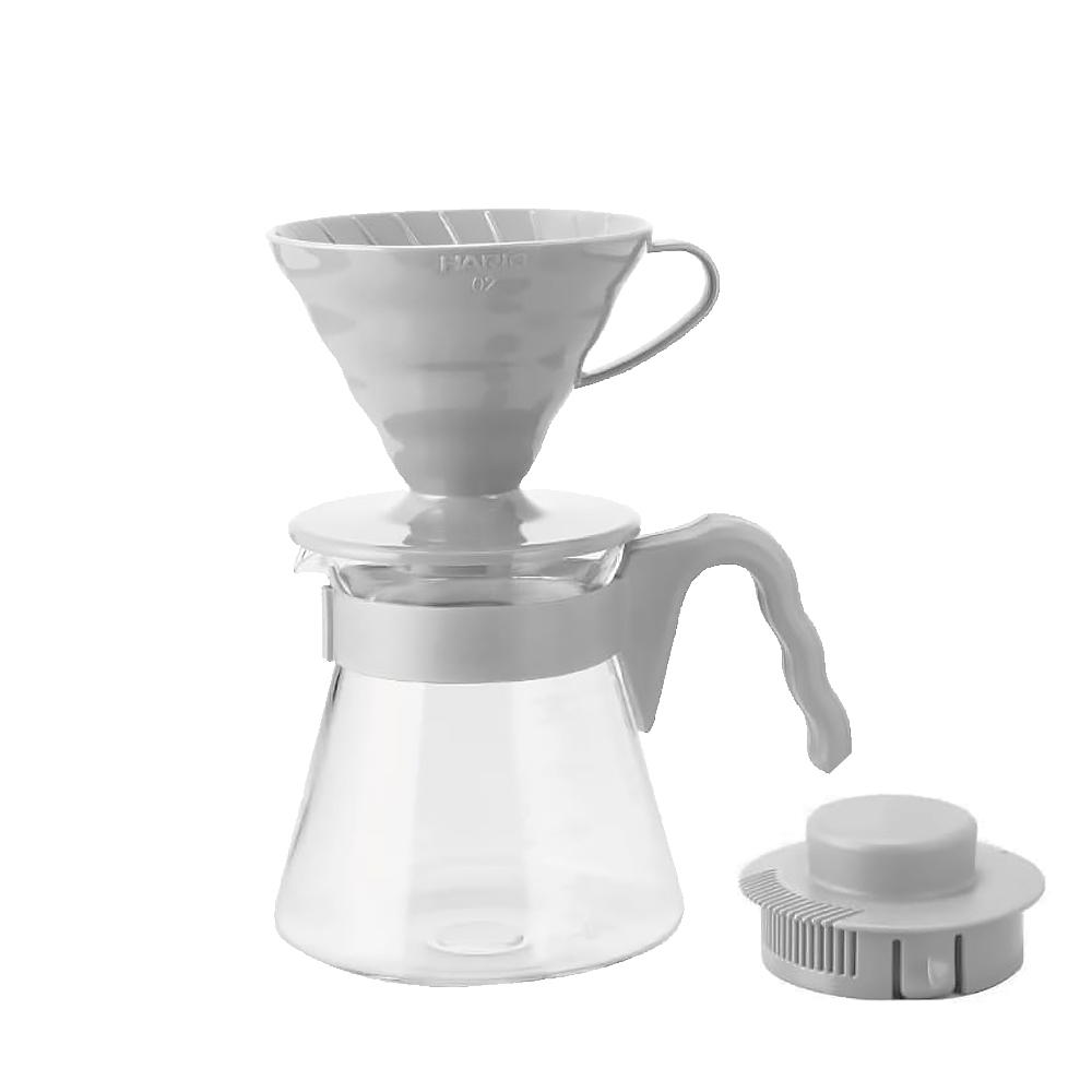 HARIO V60灰白手沖咖啡壺組 700ml VCSD-02-PGR