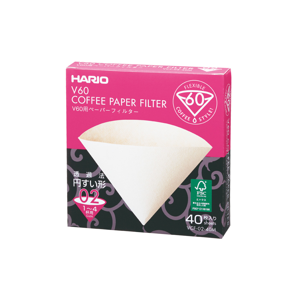 HARIO V60無漂白02濾紙40張 VCF-02-40M
