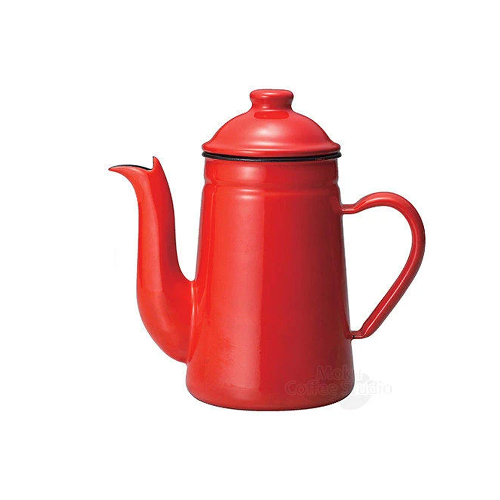 Kalita 咖啡達人鶴嘴琺琅瓷手沖咖啡壺 1L(紅色)