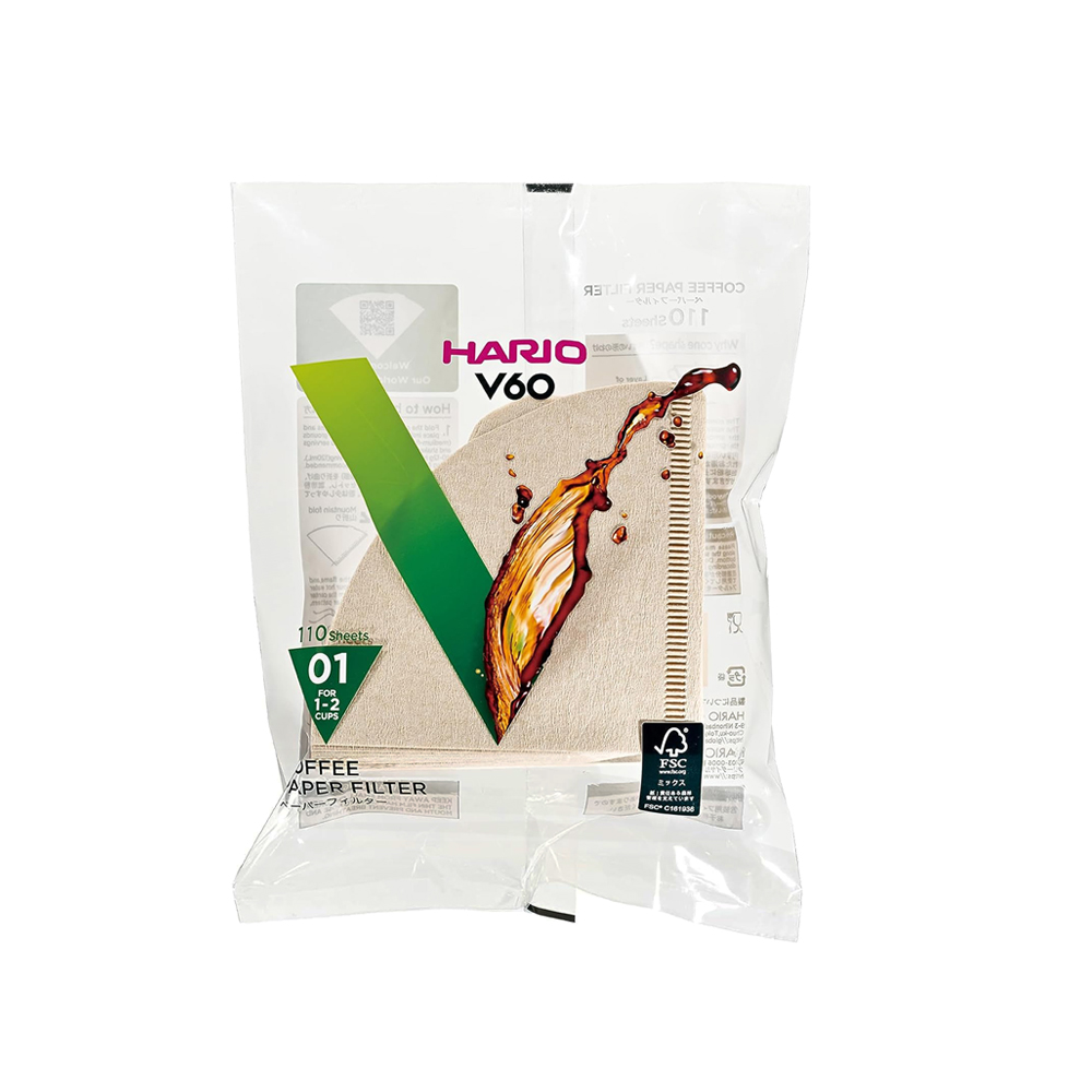 HARIO V60原色01濾紙110張 VCF-01-110M-TW