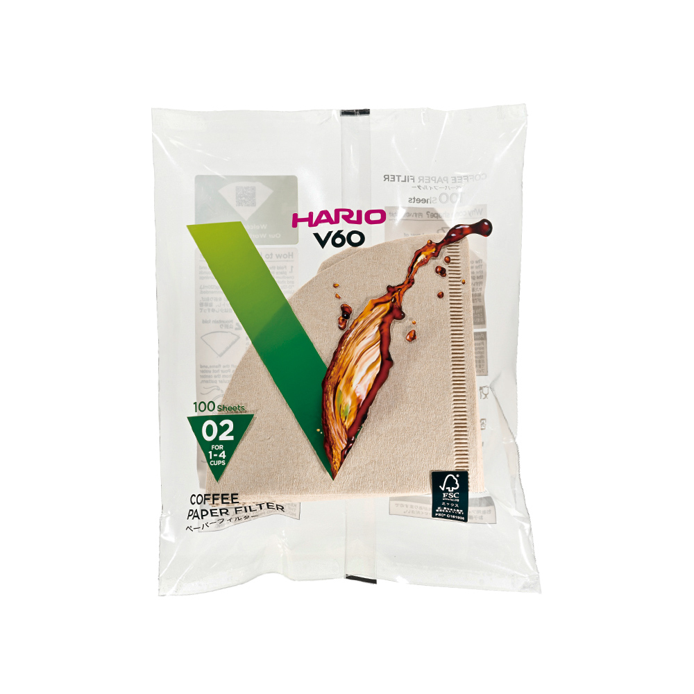 HARIO V60無漂白02濾紙100張 VCF-02-100M
