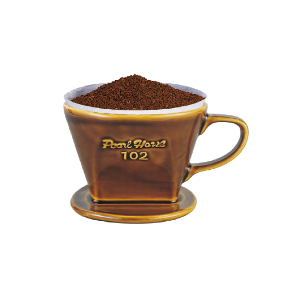 PEARL HORSE 滴漏陶器咖啡濾杯 2-4杯份 咖啡色