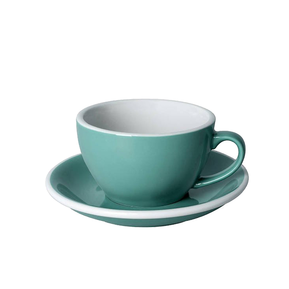 【LOVERAMICS 愛陶樂 】Egg 拿鐵咖啡杯盤組 200ml Teal 藍綠色
