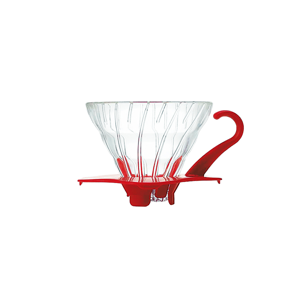 HARIO V60紅色01玻璃濾杯 VDG-01R 1~2杯 贈HARIO 無漂白01濾紙40張一盒