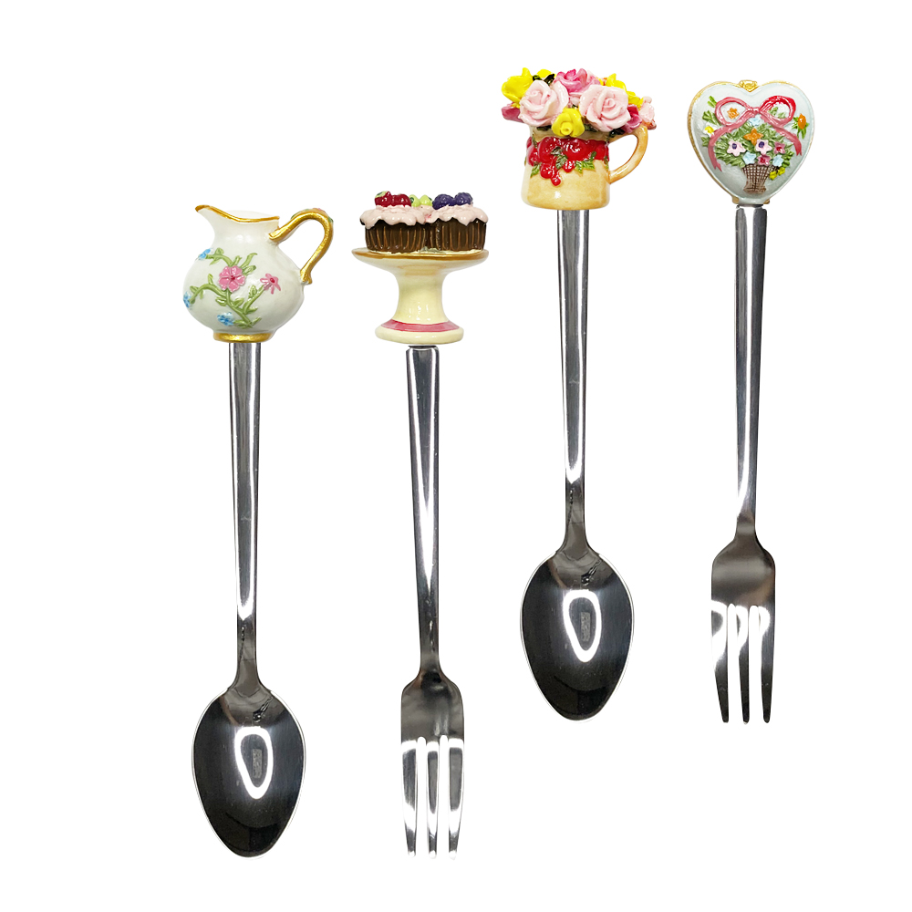 Sugar Cloud 維多利亞系列叉匙組(盆花) 4入/組