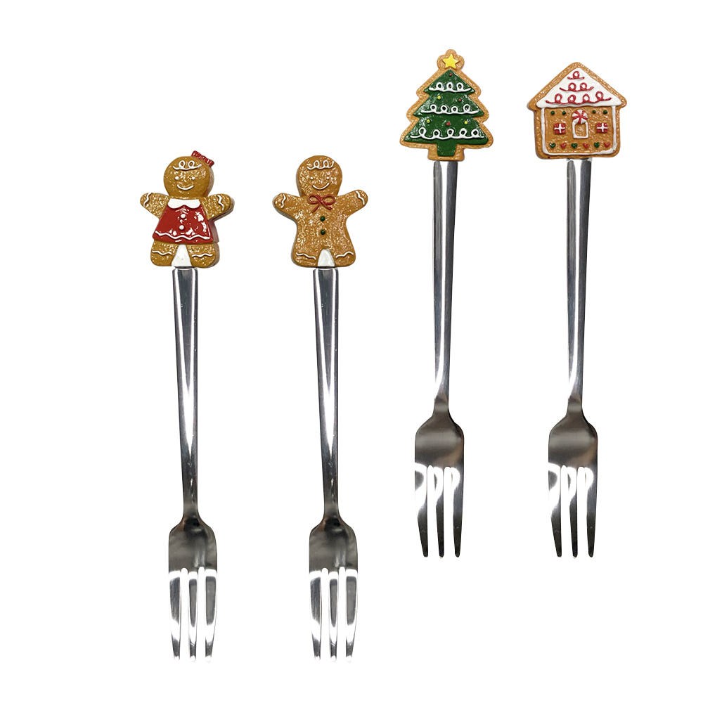 【節日限定】Sugar Cloud 聖誕系列叉組(薑餅人) 4入/組