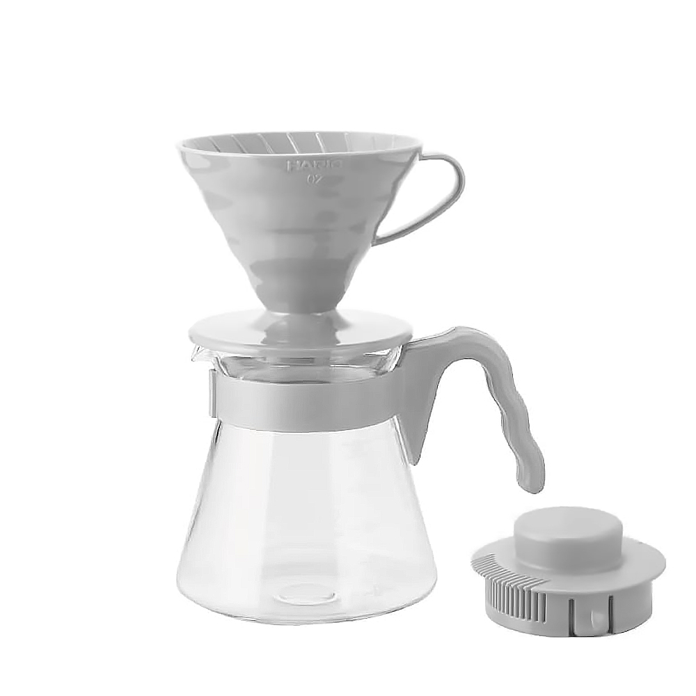 盒損-HARIO V60灰白手沖咖啡壺組 1-4杯份 700ml VCSD-02-PGR