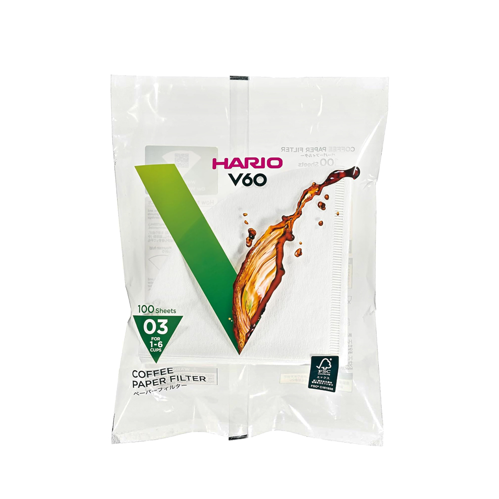 HARIO V60漂白03濾紙100張 VCF-03-100W